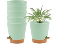 Pote De Planta Com Sistema De Irrigação - Auto-suficiente - Conjunto De 6 - Verde - 16,5 Cm