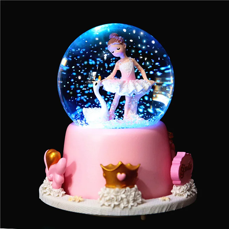 Caixa de Música Bola de Cristal com Bailarina, Presente para o Dia Dos Namorados MDUG (estilo 11)