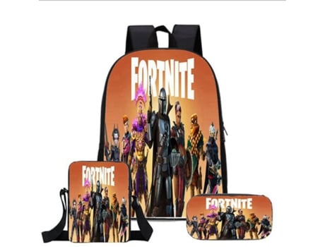 Mochila Escolar Infantil Fortnite 3 Peças Conjunto FEGAR 2 Mochila Juvenil