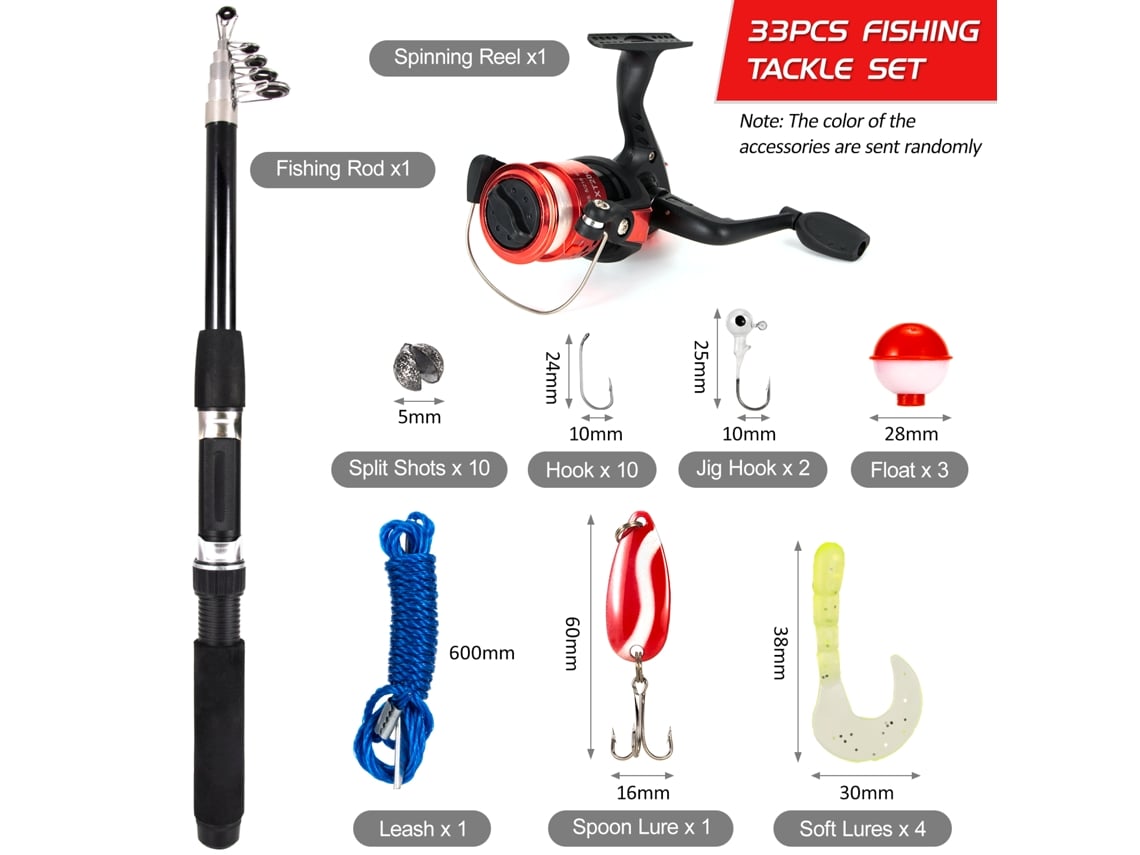 Combo Vara e Molinete de Pesca com Acessórios 33 Peças