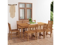 Vidaxl Conjunto De Jantar De Jardim De 9 Peças, 180x90 Cm, Madeira De Teca Maciça