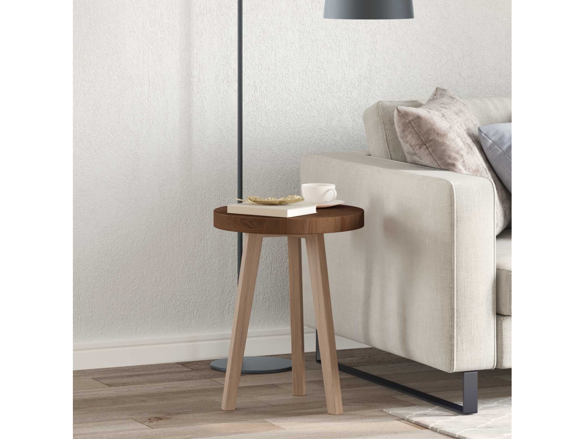 Vidaxl Tampo De Mesa Ø 40 X 4 Cm Redondo Madeira De Carvalho Sólido