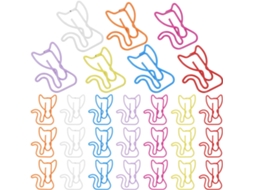 Clipes de Papel em Formato Gato, 50 Unidades, em Metal e Plástico, Versáteis E Fáceis De Compartilhar, Com Um Design