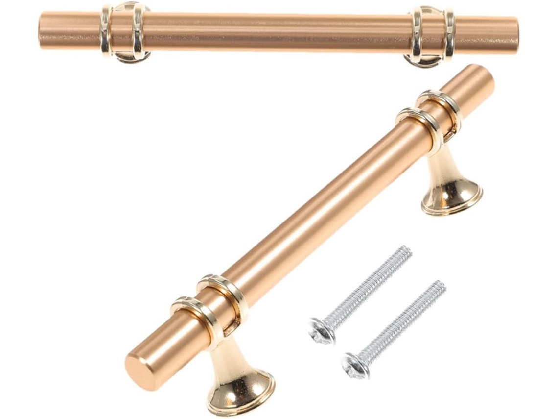 Puxadores Modernos E Minimalistas Em Liga De Alumínio Dourado Para Armários Gavetas, Conjunto Com 2 Peças, Resistentes À