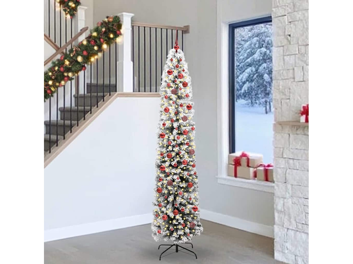 Vidaxl Árvore De Natal Artificial Verde 240 Cm Pvc E Aço E Plástico