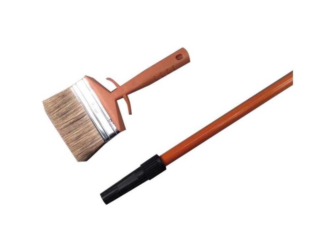 Pincel Retangular Para Manchas Cabo Telescópico Marrom Mistura De Cerdas/fibrex Ideal Para Saturador