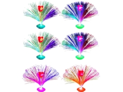 Conjunto De 6 Luzes Led Fibra Em Formato Rosa Que Mudam Cor, Ideais Para Decoração De Mesas Em Festas, Festivais E Como