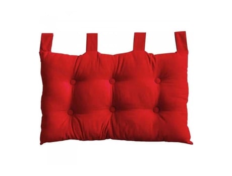 Almofada De Cabeceira De Algodão Com Pernas Abotoadas Vermelha 70 X 45 Cm Eminza