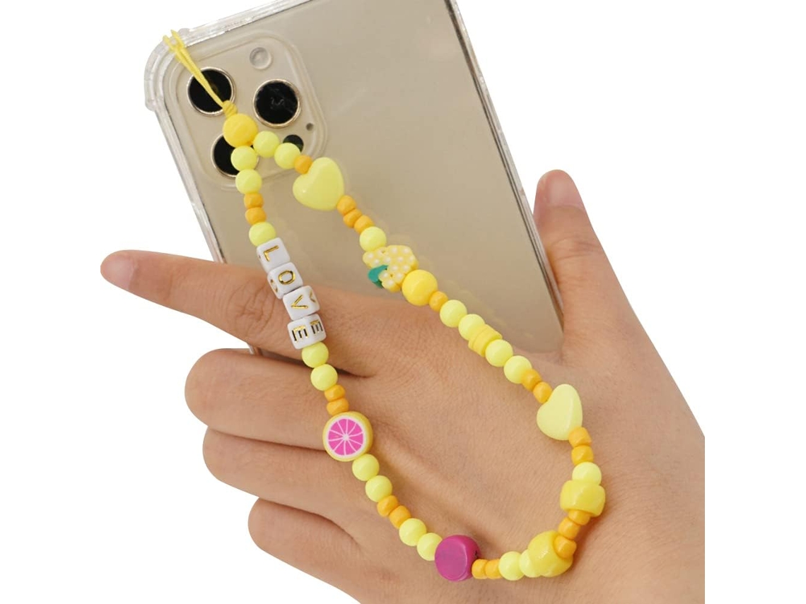 Corrente Para Celular Com Miçangas, Pingente Para Celular, Alça Para Celular