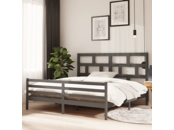 Vidaxl Estrutura De Cama 200x200 Cm Madeira De Pinho Maciça Cinzento
