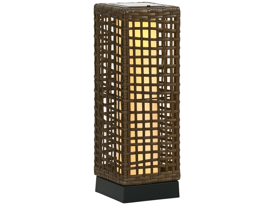 Luminária Externa de Jardim Solar,8h de Duração,acendimento Automático,efeito Rattan,15,5x15,5x46cm BTFORUS