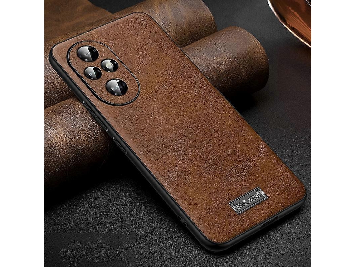 Capa De Celular Sulada À Prova De Choque, Híbrida De Tpu E Couro, Feita À Mão, Para Honor 200.