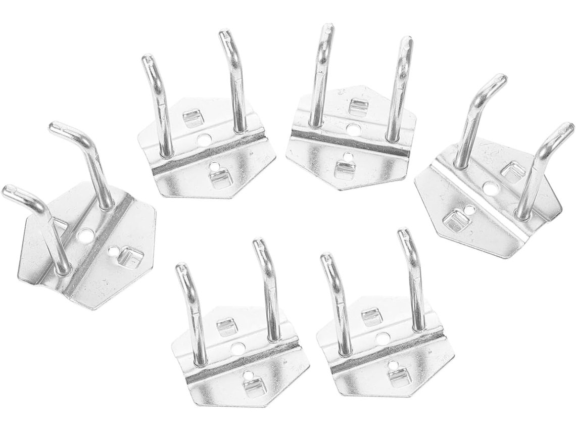 Conjunto De 6 Ganchos Metálicos Reforçados Para Painel Perfurado, Idea