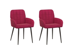 Conjunto 2 Cadeiras De Jantar Vidaxl Vermelho Veludo (57 X 50 X 85 Cm)