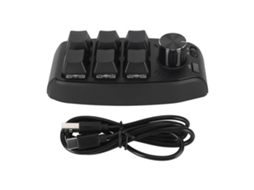 Mini Teclado Mecánico con 6 Teclas, Botón Giratorio, Programable USB, Rojo | S/MARCA