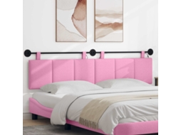 Vidaxl Cabeceira Suspensa com Luz Led Rosa Tecido