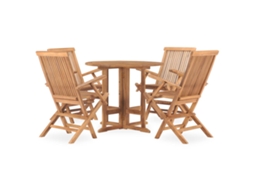 Conjunto de 5 Jantar Dobrável para Exterior Madeira Teca Maciça MAISON EXCLUSIVE