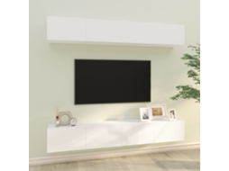 Vidaxl Armários De Parede P/ Tv 4 Pcs 100x30x30 Cm Branco