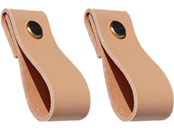 Puxadores De Couro Kichvoe Para Gavetas E Armários, Conjunto De 4 Peças, Design Minimalista E Artesanal, Fáceis De