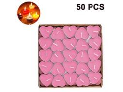 50pcs Velas De Coração Românticas, Sem Fumaça E Aromáticas Para Jantar À Luz De Velas, Dia Dos Namorados, Casamento, aniversário do solo, Natal