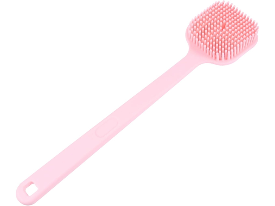 Escova De Banho Silicone Com Cabo Longo Callaron Para Esfoliar E Massagear As Costas, Com Design Pontilhado Para Uma