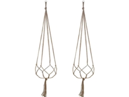 Omni cesta Colgante de Macramé para Macetas de Corda de Cana, 90cm, Interior e Exterior, Estilo Retro Natural