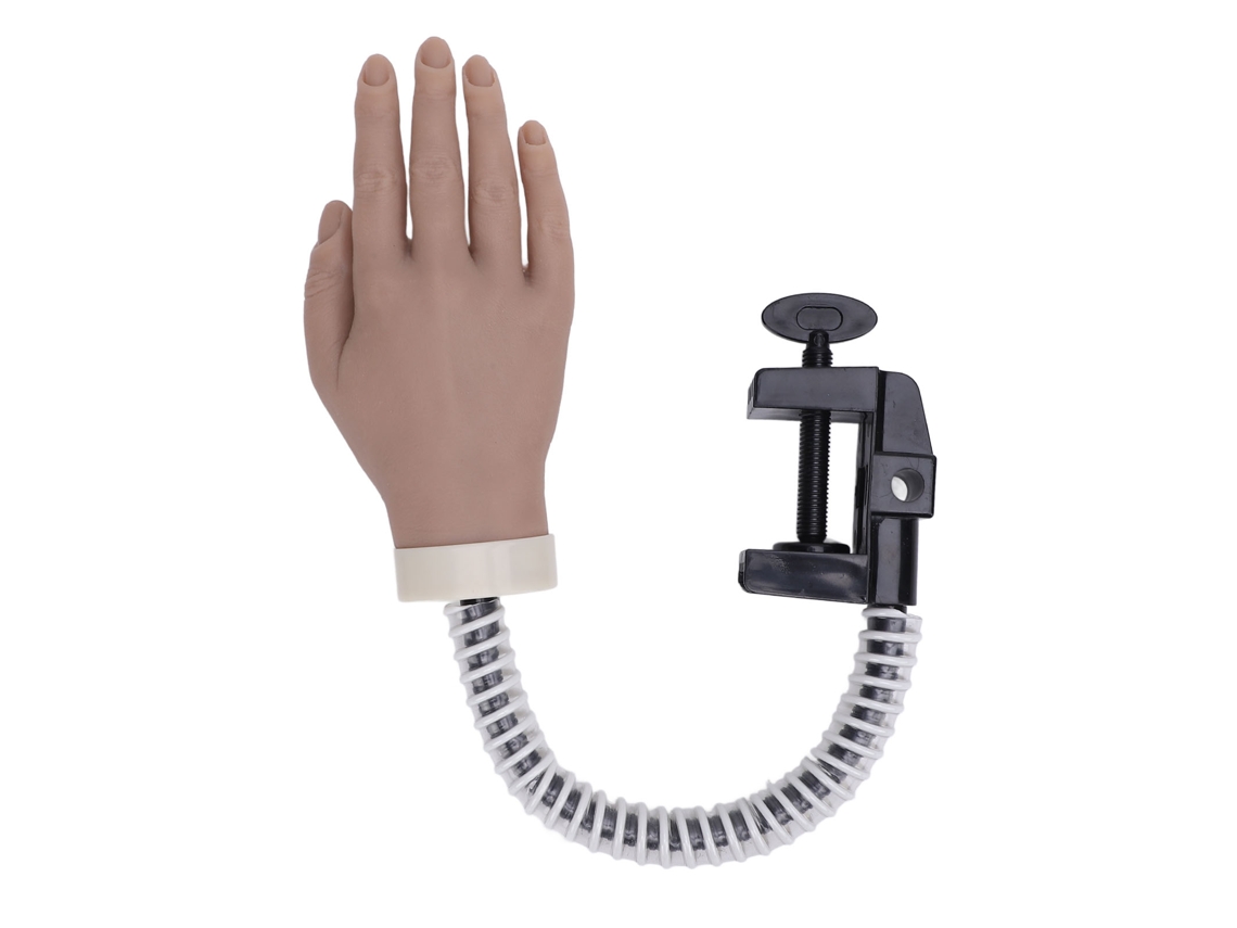 Mão De Prática De Unhas De Silicone (com Base De Clipe Flexível, Inclui Pontas De Unhas Para Prática) + Eoocoo
