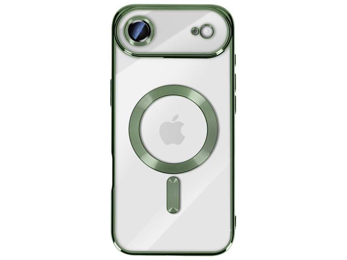 Capa Para Iphone Air Compatível Com Magsafe Com Borda Cromada Verde