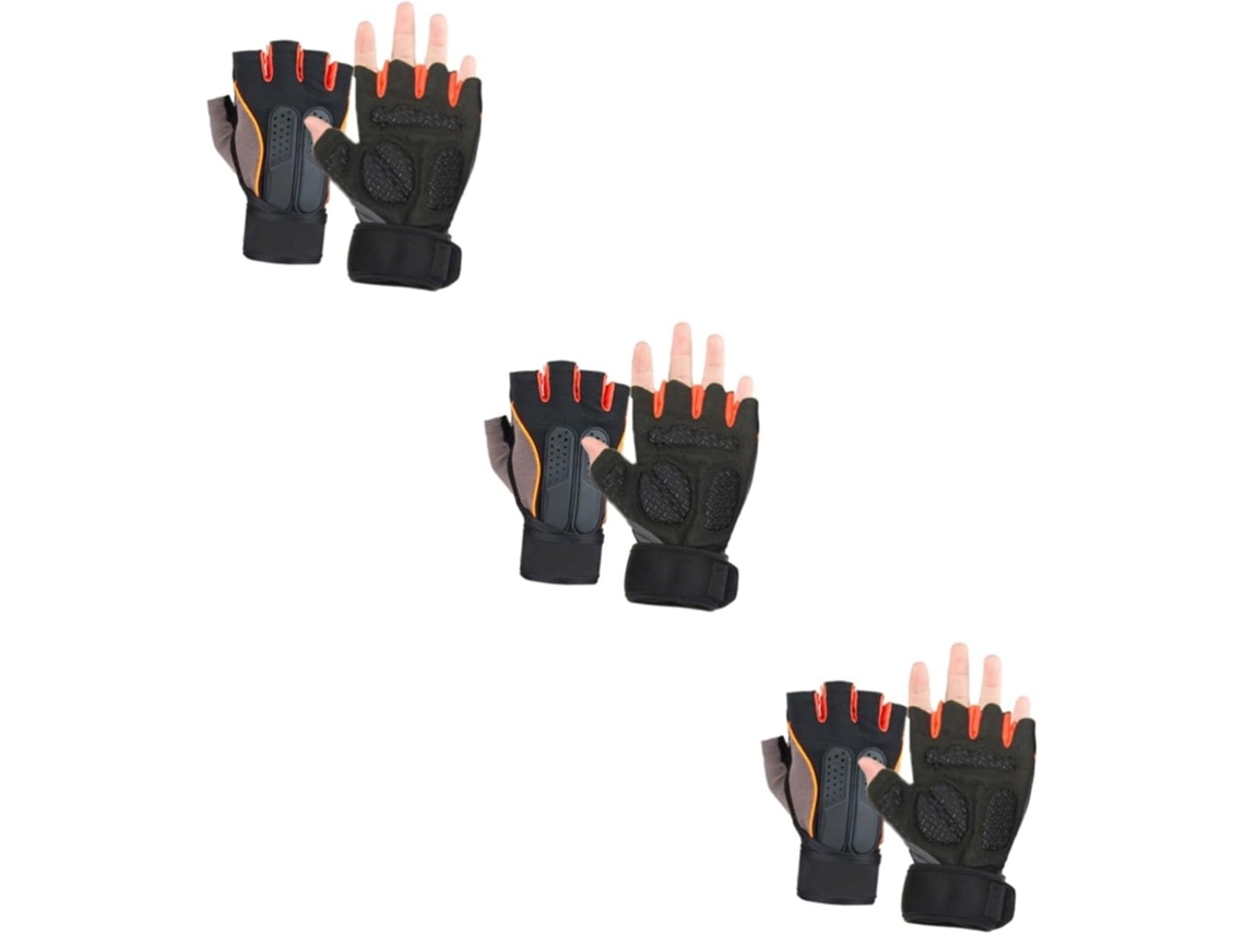 Conjunto De 3 Pares Luvas Para Atividades Ao Ar Livre, Exercícios, Treinos Esportivos E Academia, Com Faixa De Pulso