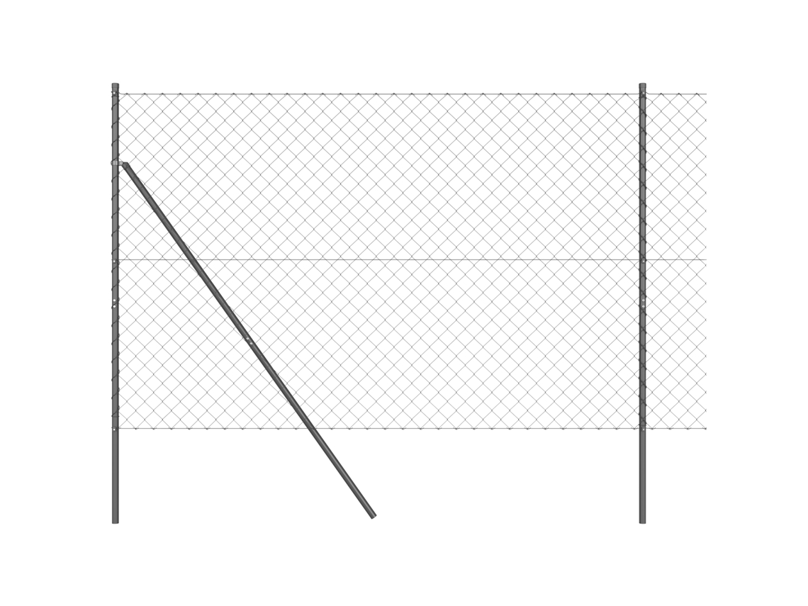 Conjunto 1 Poste De Cerca Vidaxl Cinzento Aço (25 X 1,5 M)