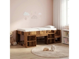 Vidaxl Estrutura De Cama Infantil Com Armazenamento Madeira Antiga