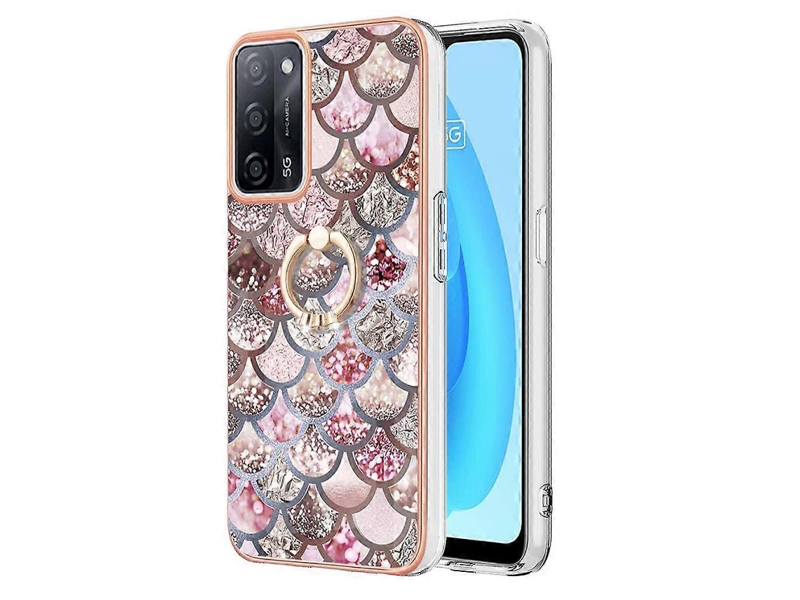 Capa De Celular De Tpu Imd Galvanizada Com Anel Para Oppo A53s 5g / A55 5g