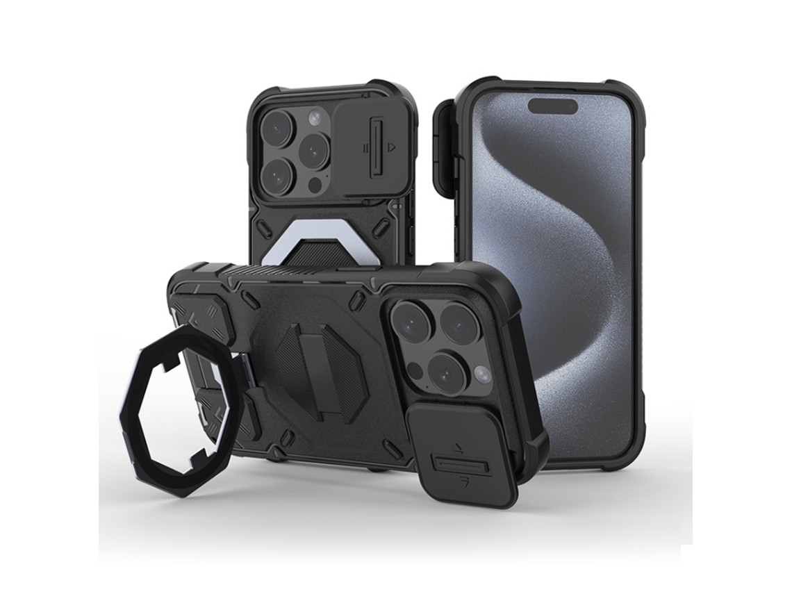 Capa Zruxe Compativel Com Iphone 15 Pro Max (suporte Magsafe - Alca - Preta)