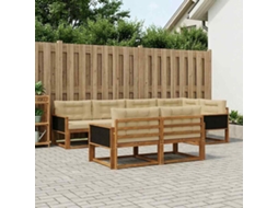 Vidaxl Conjunto De Sofás Para Exterior 8 Unid. Natural E Bege