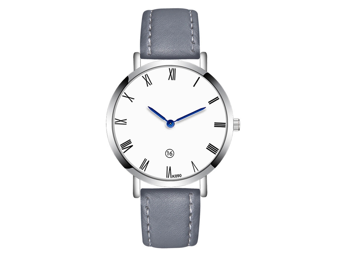 Relógio Masculino de Pulso Analógico de Quartzo com Pulseira de Couro Fashio