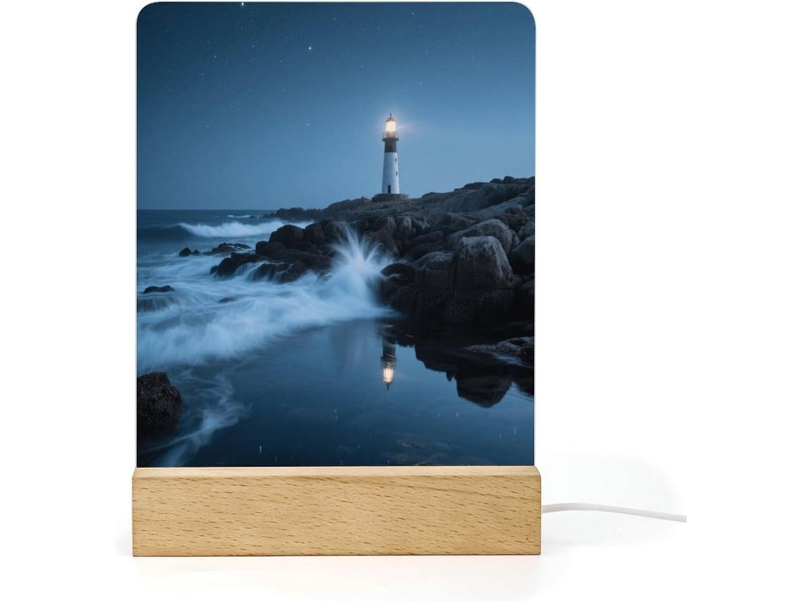 Luminária Noturna Led Com Design De Recifes Céu Estrelado, Luminária Noturna De Acrílico Com Base Banheiro