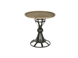 Mesa Lateral em Madeira de Abeto, Metal Preto ALEXANDRA HOUSE LIVING (60x60x63,5cm)