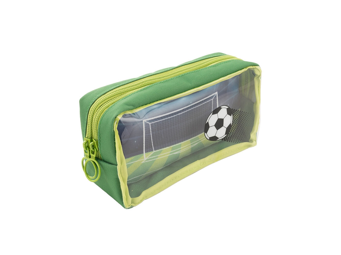 Estojo Duplo ZIPIT Futebol Verde e Preto