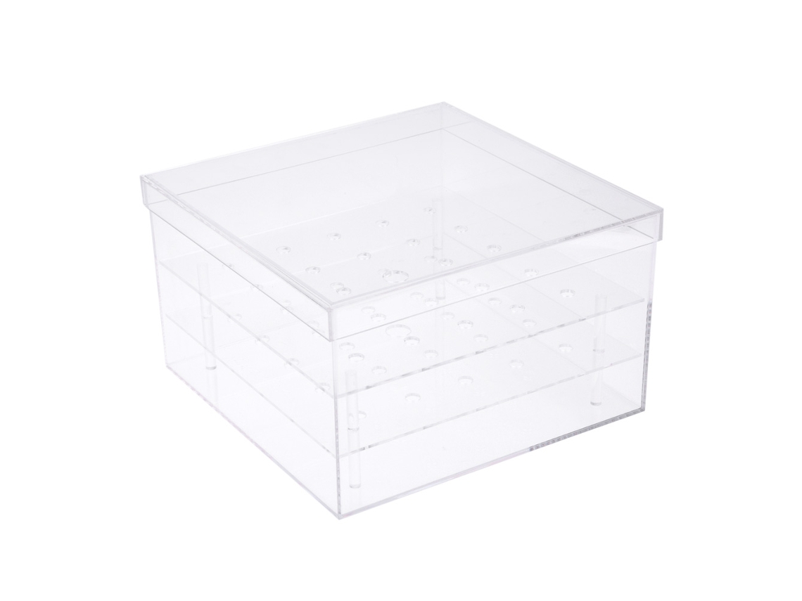 KOFIHETY Vaso de acrílico transparente com 25 furos para rosas quadradas