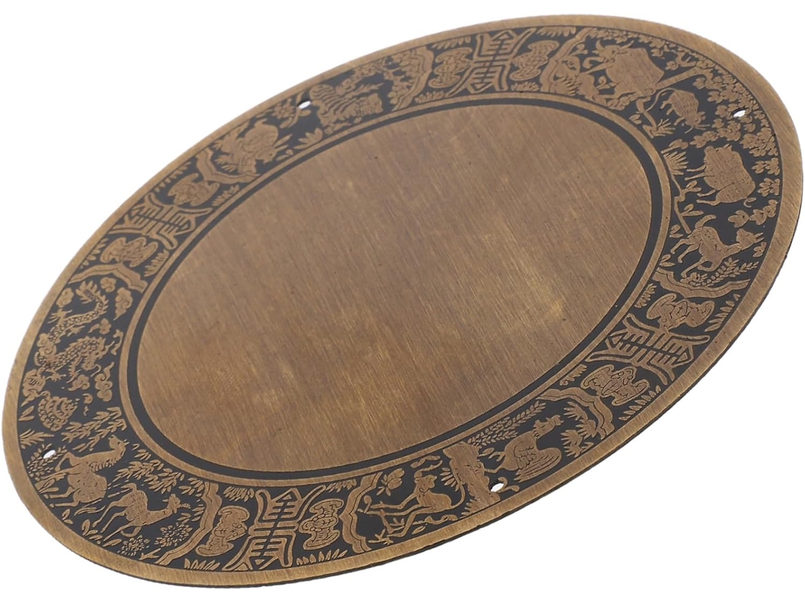 Prato De Mesa Consola Balacoo Em Latão Com Design Cobre Antigo E Signos Do Zodíaco, Um Acessório Decorativo Para