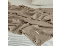 1 Manta de Sofá 100% Algodão Roupa Cama com Franjas Xale Cor Sólida Macia e Agradável Ao Toque Estampa Arraia,