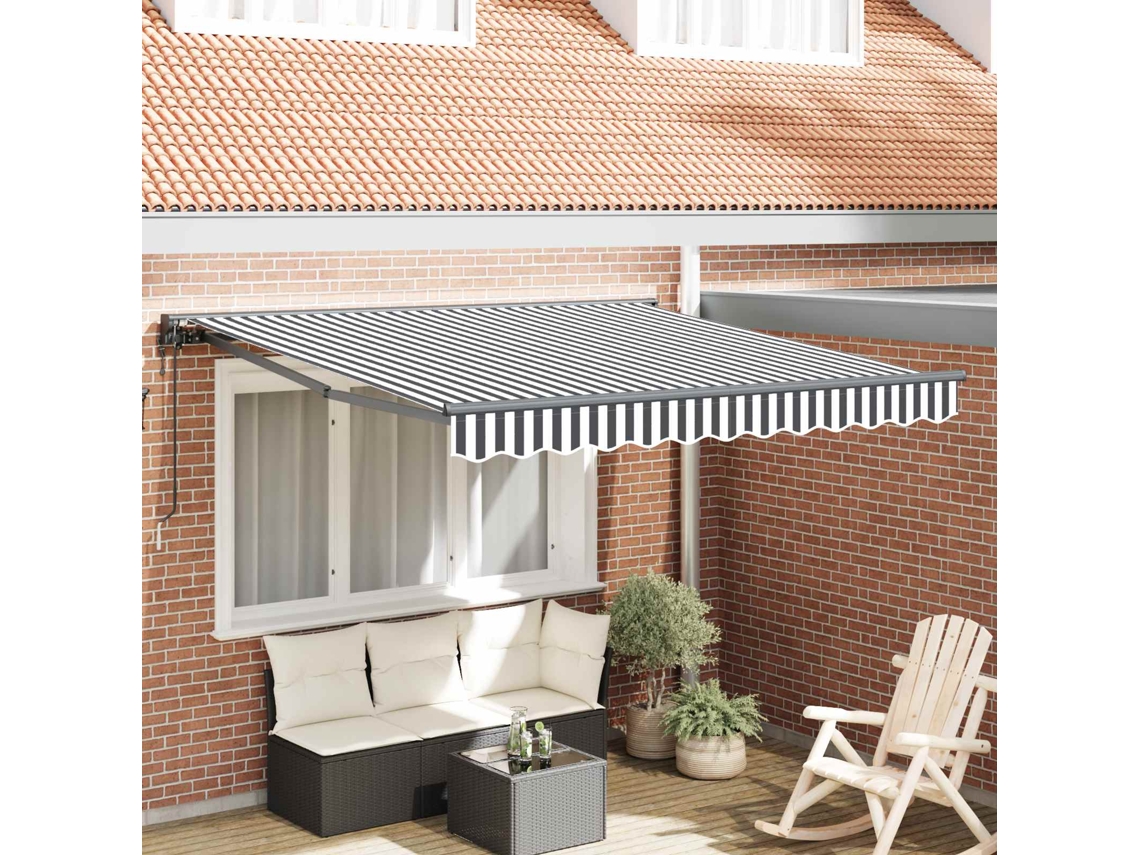 Vidaxl Estrutura De Toldo Antracite E Branco 350 X 250 Cm