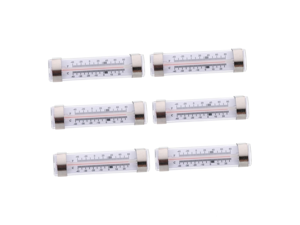 Lurelia Termómetro Para Frigorífico, 6 Unidades, Para Frigorífico E Congelador, Alta Precisão, Visor Fácil Leitura, Material Plástico
