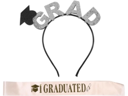 Faixa de Cabeça para Chapéu de Formatura, 2 Peças, Tecido