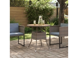 Vidaxl Mesa De Jantar Com Armazenamento Cinza E Acácia 70 X 70 X 73 Cm