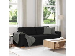 Vidaxl Sofá De 3 Lugares, Preto, 220x78x80 Cm, Em Tecido