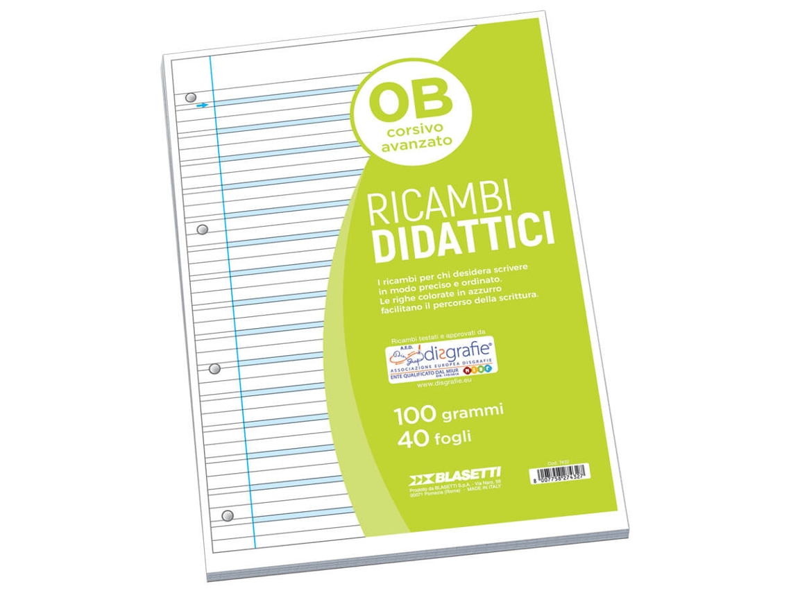 Caderno e bloco Blasetti 7432 A4 40 folhas Verde, Azul claro, Branco