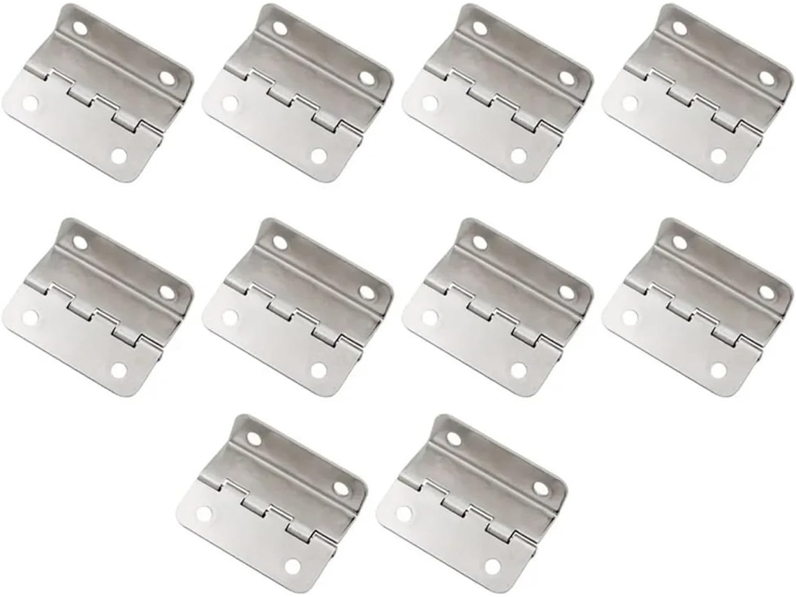 Dobradiças Giratórias Ocultas Para Portas, 10 Peças, Dobradiças Planas Dobráveis De Três Páginas Com 4 Furos Para Portas