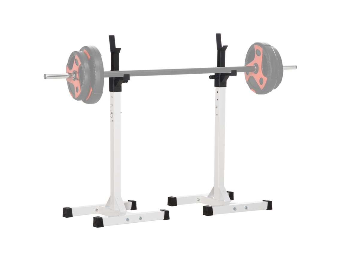 Suporte para Barras de Aço com 12 Níveis de Altura, Carga Máxima de 150 Kg, 52x48x105 160 Cm, Branco PONTOCASA