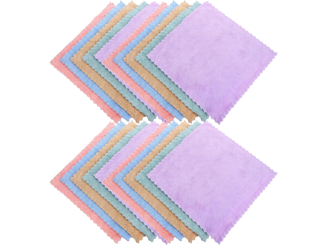 Conjunto De 20 Guardanapos De Veludo Coral Macios E Absorventes, Ideais Para
